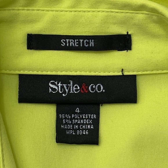 STYLE & Co Green Short Sleeve Button Down Shirt - Picture 8 of 10